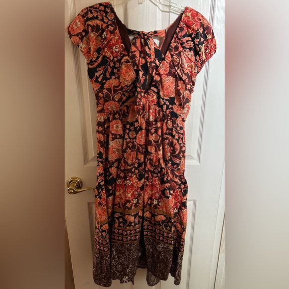 Anthropologie Printed V Neck Babydoll Dress - Picture 5 of 8